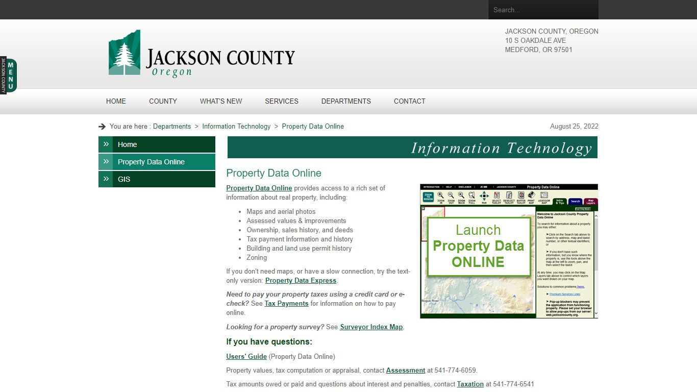 Property Data Online - Jackson County, Oregon