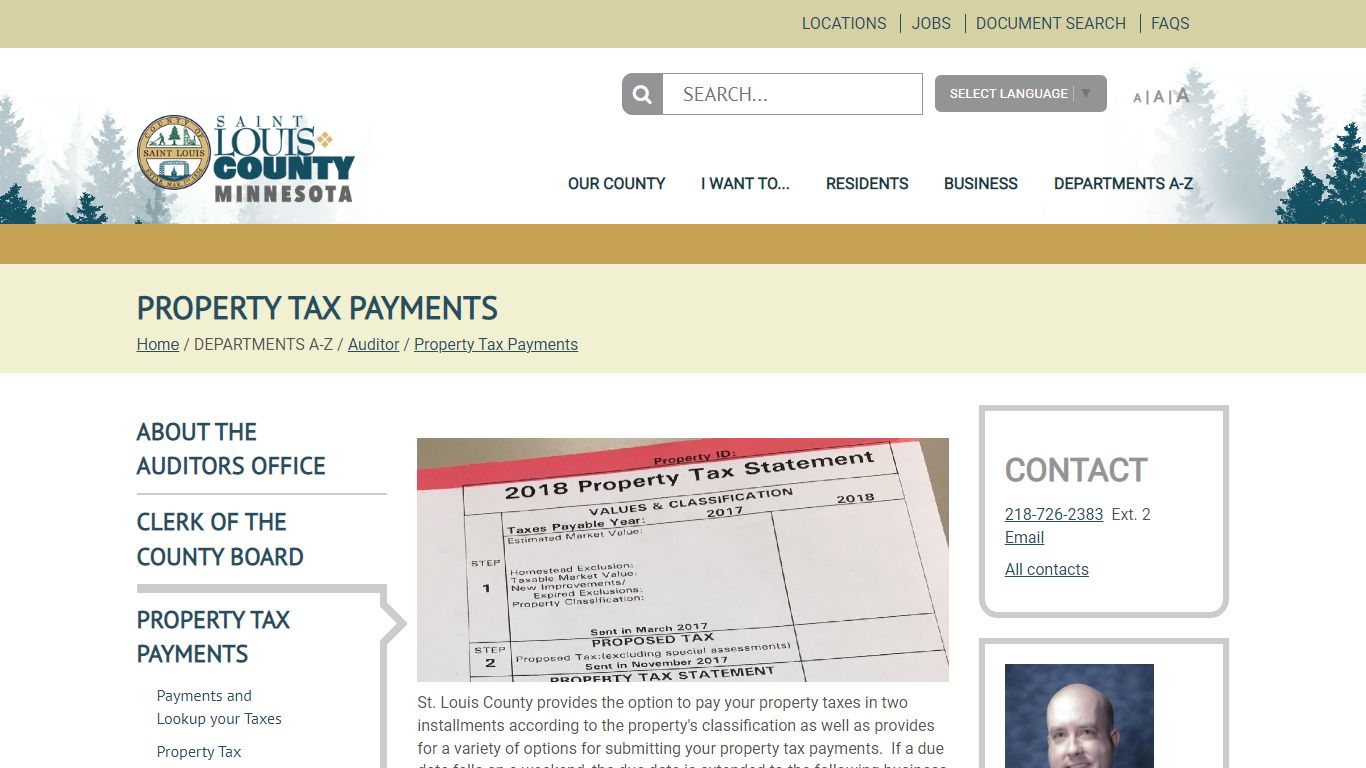 Property Tax Payments - St. Louis County, Minnesota